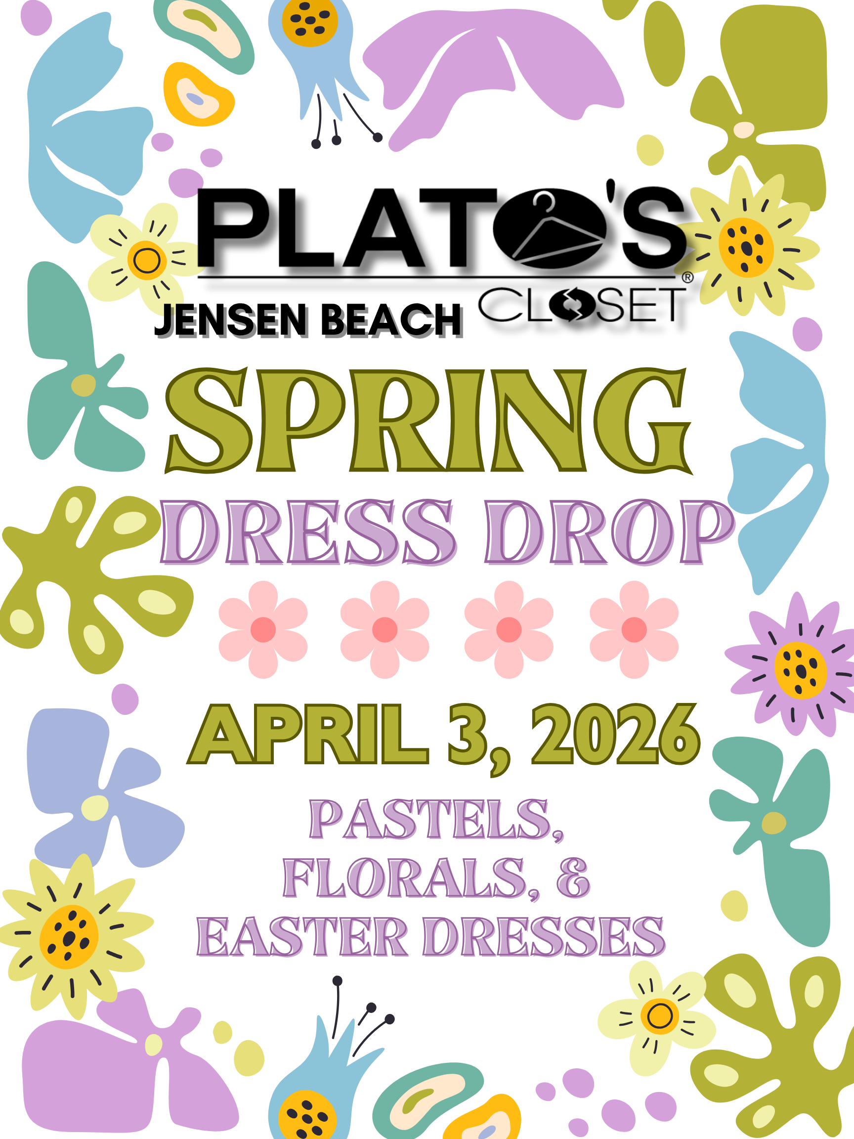 floral spring DRESS event graphic